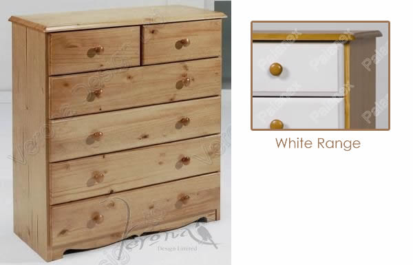 Verona Chest of Drawers 4 + 2 Drawer | White